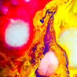 Giraffe In Flames Wall Art Prints - Colorful Vivid Mixed Media Abstract Painting by Gordan P. Junior