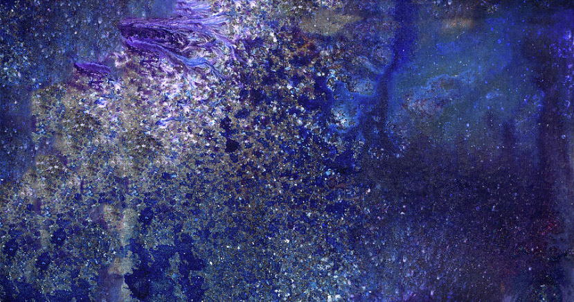 Rainy Night – Blue Contemporary Abstract Painting