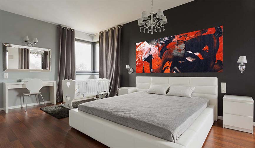 Contemporary Orange Abstract Modern Art Prints For Modern And Classic Bedroom and Living Room